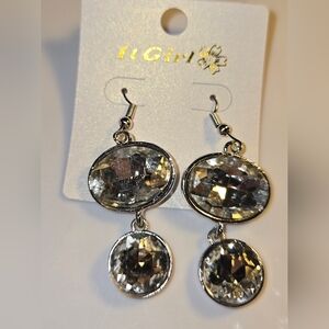 Silver Dangle Sparkle Earrings